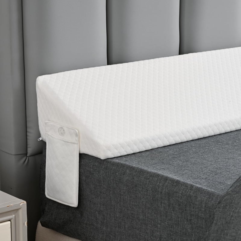 Queen Size Wedge Pillow Headboard Gap Bed Crack Filler Triangle Nora Pillows Long Plus Gap08 Between Mattress and Headboards for Dorm Sleeping Backest Room Accessories Apartment Must Haves White